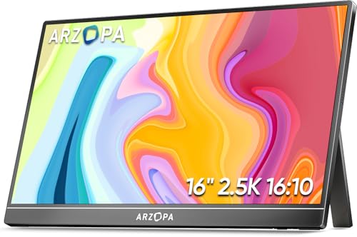 ARZOPA 16.1'' 144Hz Portable Gaming Monitor, 106% sRGB 1080P FHD Kickstand Portable Monitor with HDR, Ultra Slim, Eye Care, External Second Screen for Laptop, PC, PS5, Mac, Xbox-Z1FC