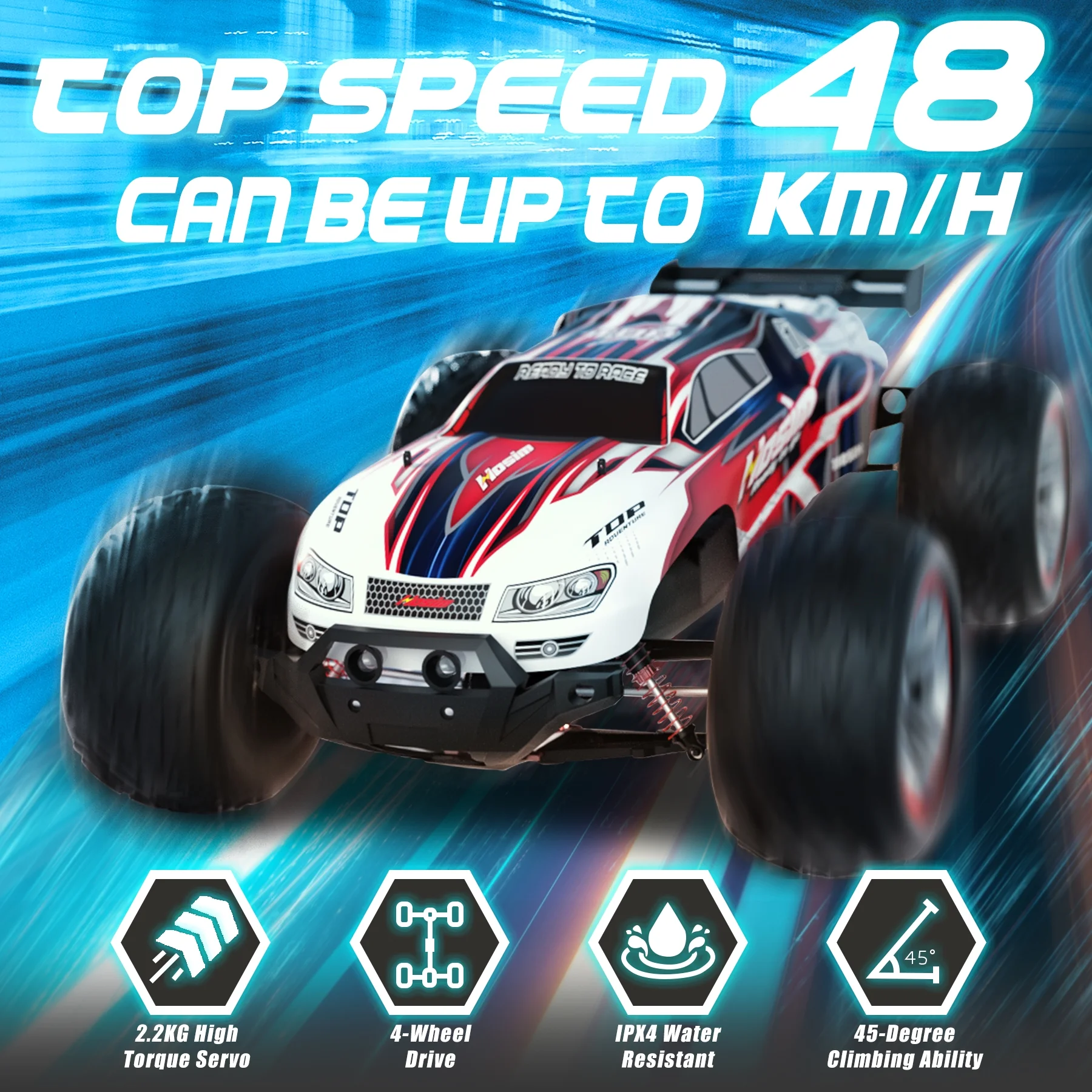 Hosim 1:12 RC Cars 2.4GHz Remote Control Car 4WD Off Road Monster Truck Buggy Toy for Boys Teens Adults Gifts