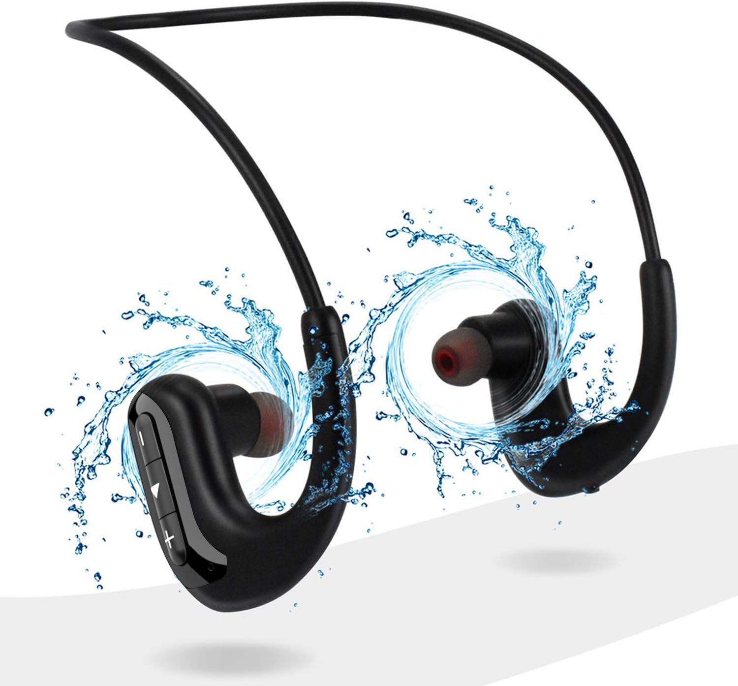 MP3 Wireless Headphones for Swimming, IPX8 Waterproof Earbuds Built-in 8GB Memory & Noise Cancelling Microphone, Sports Wearable Music Player Headset for Running, Cycling, Gym, Diving Water, Green