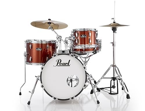 Pearl Roadshow Drum Set 4-Piece Complete Kit with Cymbals and Stands, Charcoal Metallic (RS584C/C706)