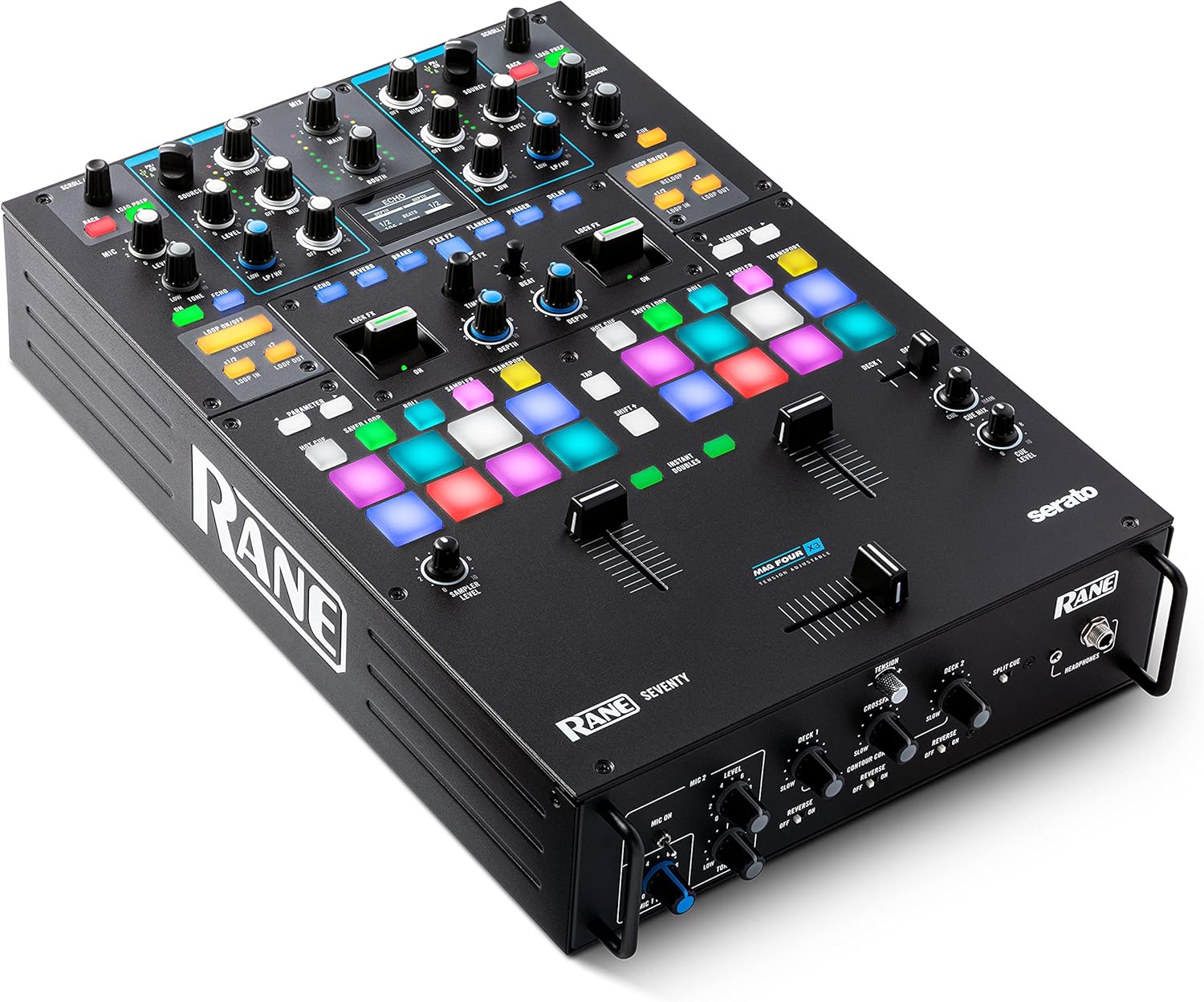 RANE DJ SEVENTY Serato Mixer Bundle with MPC Pads and Rane Twelve MKII Motorized Turntables