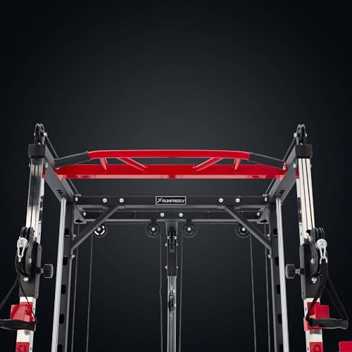 Smith Machine Home Gym with Cable Crossover, All-in-ONE Trainer Power Cage Smith for Strength Training