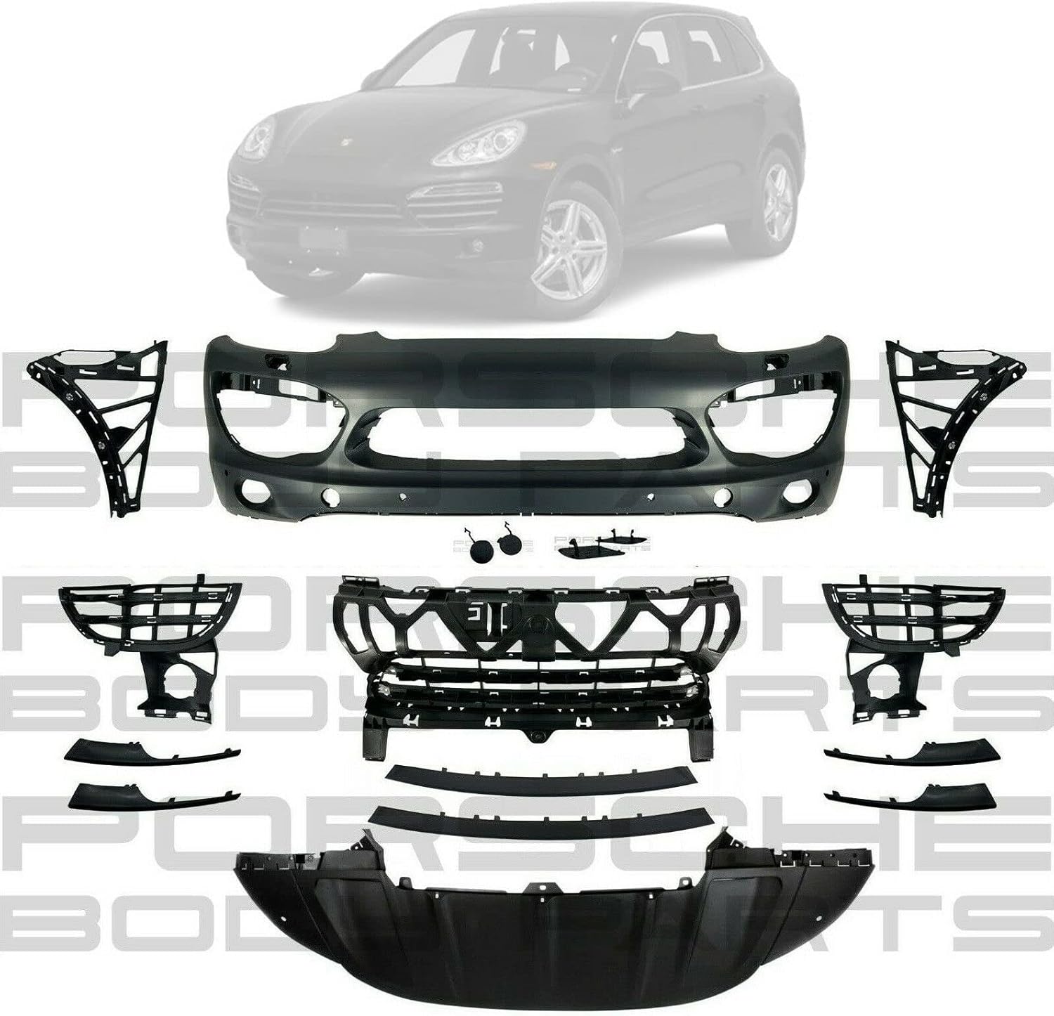 Front Bumper Cover Set Fits Porsche Cayenne 958 92A 2011-2014 95850522131G2L by PorscheBodyParts