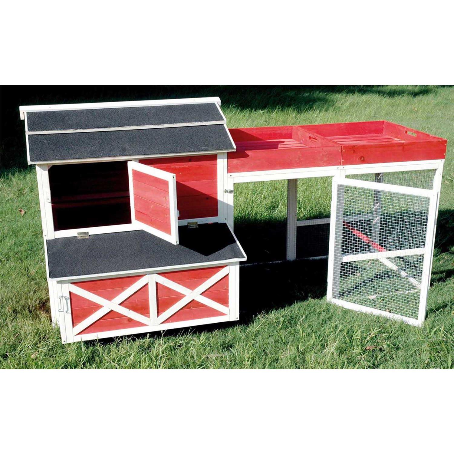 Merry Products Red Barn Chicken Coop with Roof Top Planter - Pet Supplies online store