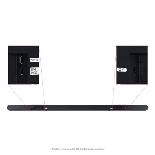 SAMSUNG HW-S50B/ZA 3.0ch All-in-One Soundbar w/Dolby 5.1, DTS Virtual:X, Q Symphony, Built in Center Speaker, Adaptive Sound Lite, Bluetooth Multi Connection, 2022 Black