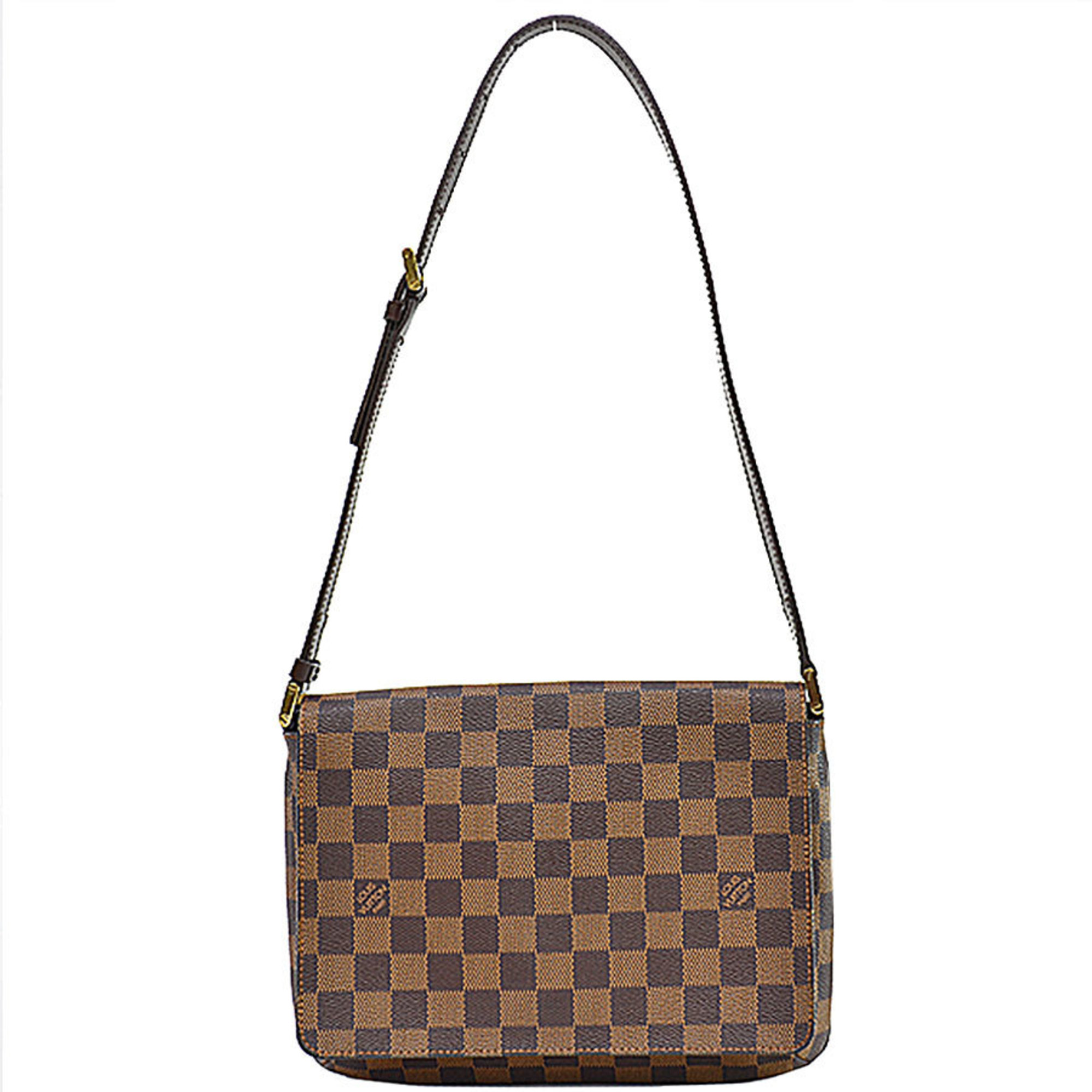 Pre-Owned Louis Vuitton Bag Damier Musette Tango Short Brown Canvas Shoulder Women's N51255 (Good)