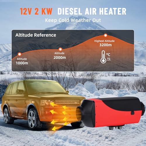 12V 2KW 5KW 8KW Diesel Heater Super Quiet Running With App Remote Control for Car, Campervan, Outdoor Camping, Big Truck, Boat, Yacht