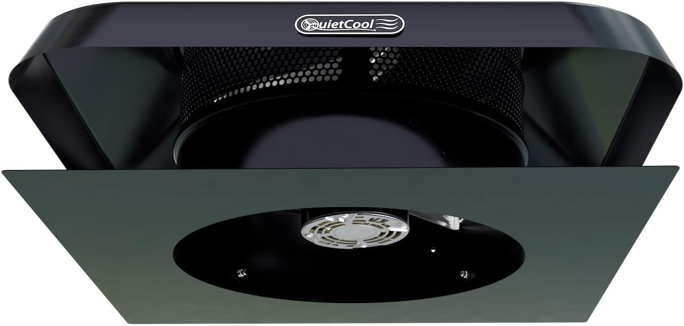 Quietcool AFR PRO-1.3 Roof Mount Attic Fan - 1266 CFM - Adjustable Thermostat - 20ft Power Cord - Plug-and-play - Two Speed