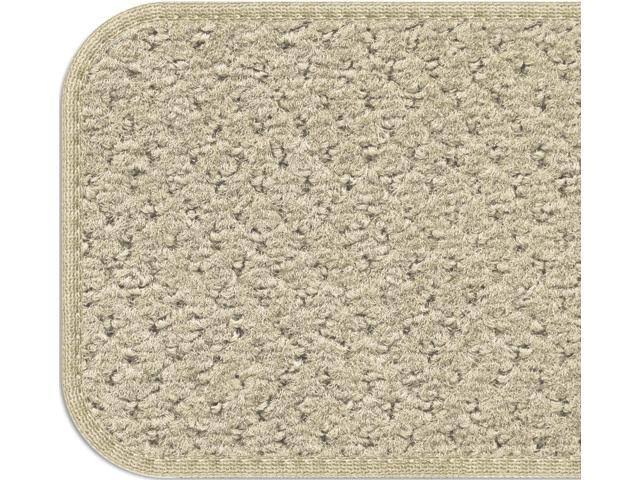 Set of 12 Adhesive Carpet Stair Treads - Ivory Cream - 9 in. x 36 in.