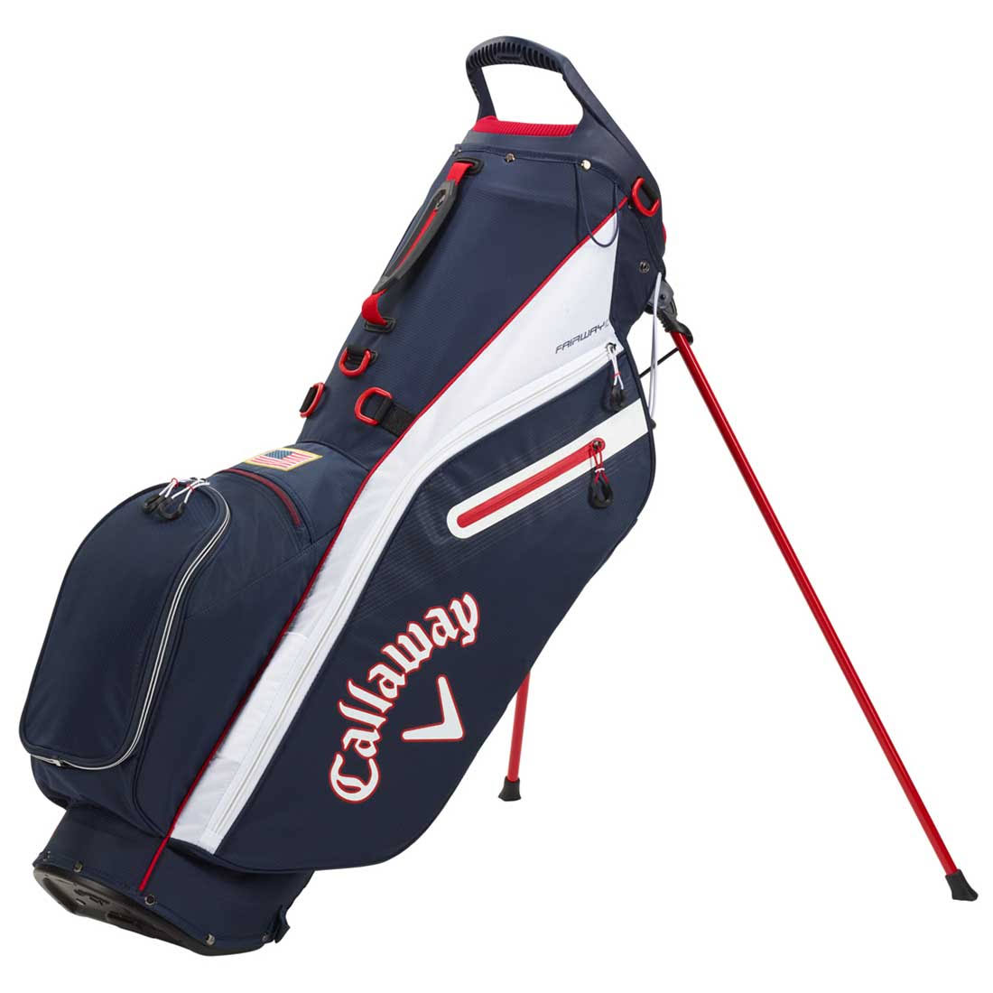 Callaway Fairway C Single Strap Stand Bag Navy/White/Red/Flag