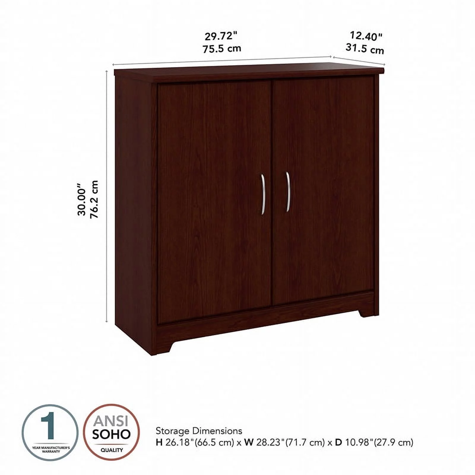 Bowery Hill Small Storage Cabinet in Harvest Cherry - Engineered Wood
