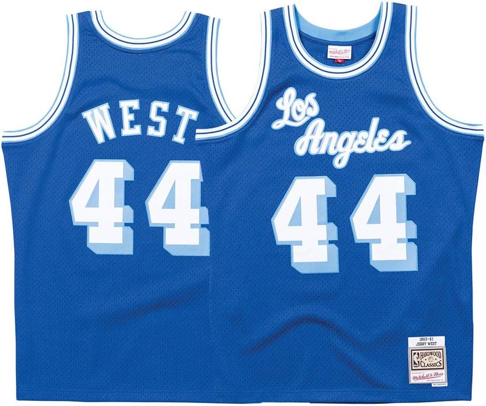 Mitchell & Ness Los Angeles Lakers Jerry West Throwback Road Swingman Jersey Blue (Medium)