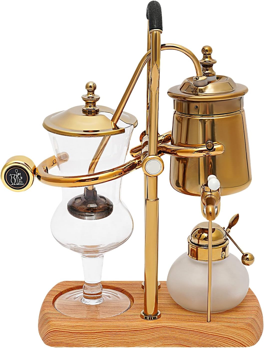 Belgian/Belgium Luxury Royal Family Balance Syphon Siphon Coffee Maker Vacuum Brewing System,Vintage Elegant Double Ridged Fulcrum with Tee Handle 400ml Coffee Maker-US Stock