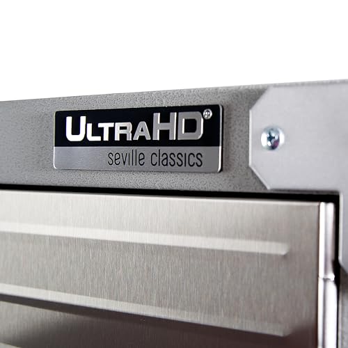 Seville Classics UltraHD Solid Steel Lockable Metal Storage Cabinet Locker Organizer, w/Adjustable Shelves for Garage, Warehouse, Office, Classroom, Granite, 48" W x 24" D x 72" H