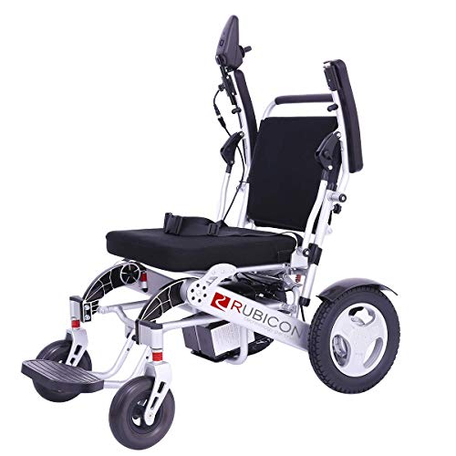 Rubicon Deluxe Electric Wheelchair, All Terrain, Powerful Brushless 600W Motors - Longest Range Dual Battery, Heavy Duty, Foldable, Durable. (Model1)