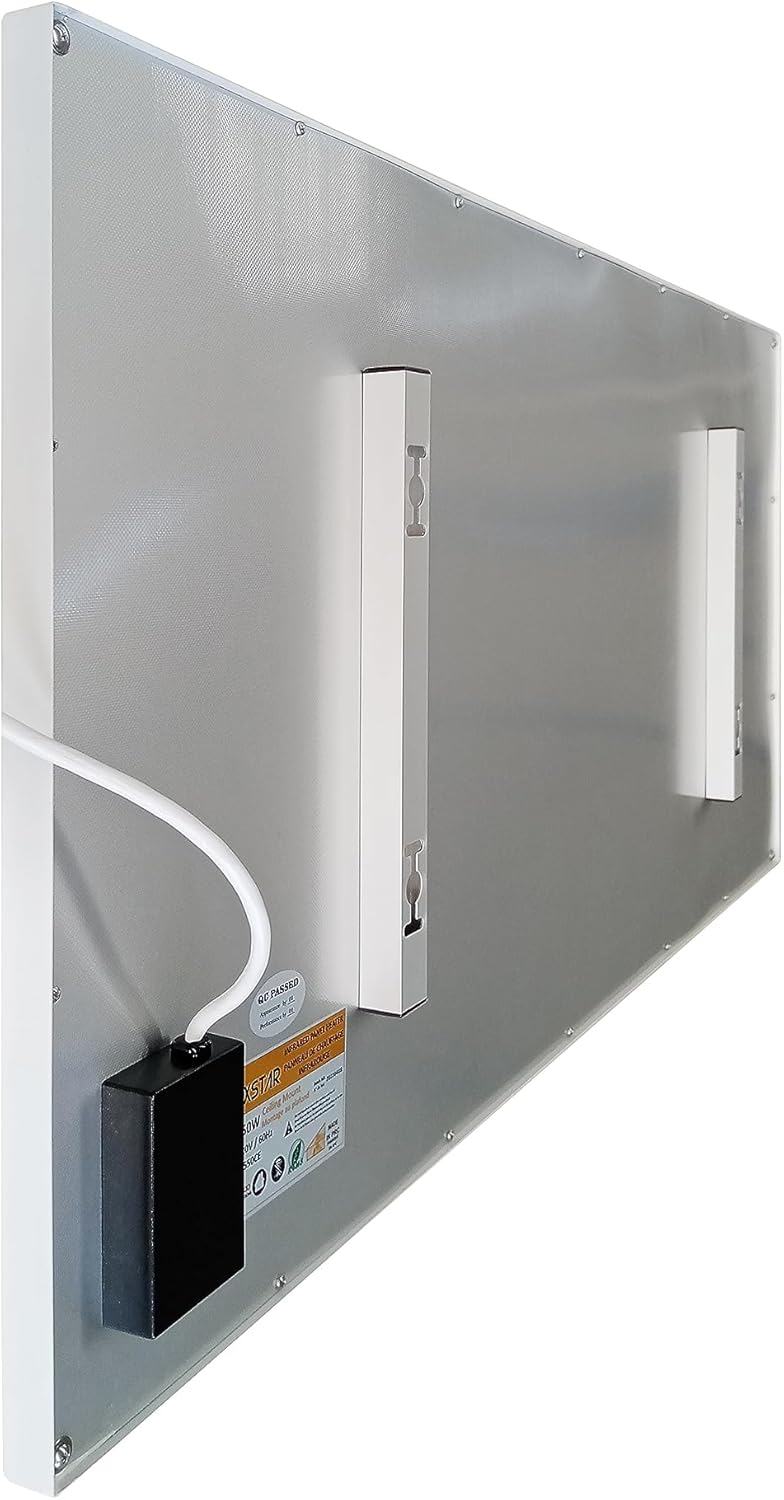 550-Watt Electric Ceiling Infrared Panel Heater Frameless. UL/CSA certified., White, Medium