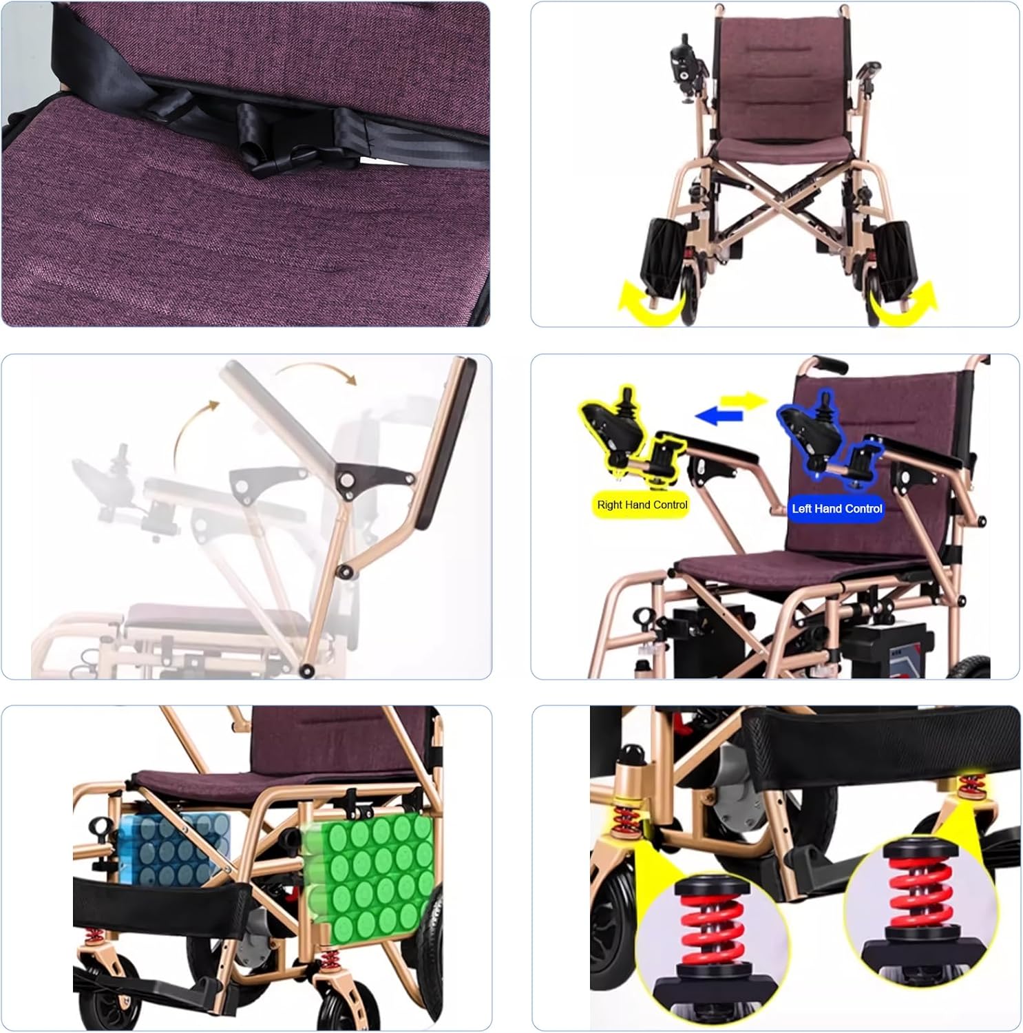 Electric Wheelchairs for Adults - Lightweight (26Lbs) Foldable Motorized Wheelchair, 13.2AH Lithium Battery 25 Miles Travel Range, All Terrain Power Wheelchair for Seniors, Airline Approved