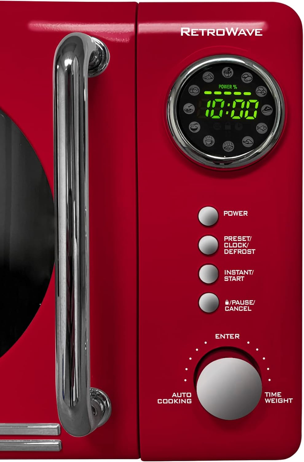 Nostalgia Retro Compact Countertop Microwave Oven - 0.7 Cu. Ft. - 700-Watts and Nostalgia Retro Stainless Steel Electric Tea And Water Kettle, 1.7 Liters