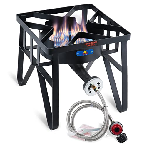 ARC 200,000BTU Single Burner Propane Stove, Heavy Duty Propane Burner For Outdoor Cooking Turkey Fryer, Crawfish Boil, Homebrewing
