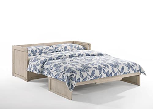 Night & Day Furniture Murphy Cube Cabinet Bed with 6" Gel Memory Foam Tri-Fold Mattress (Rural Grey, Twin XL Customizable Assembly)
