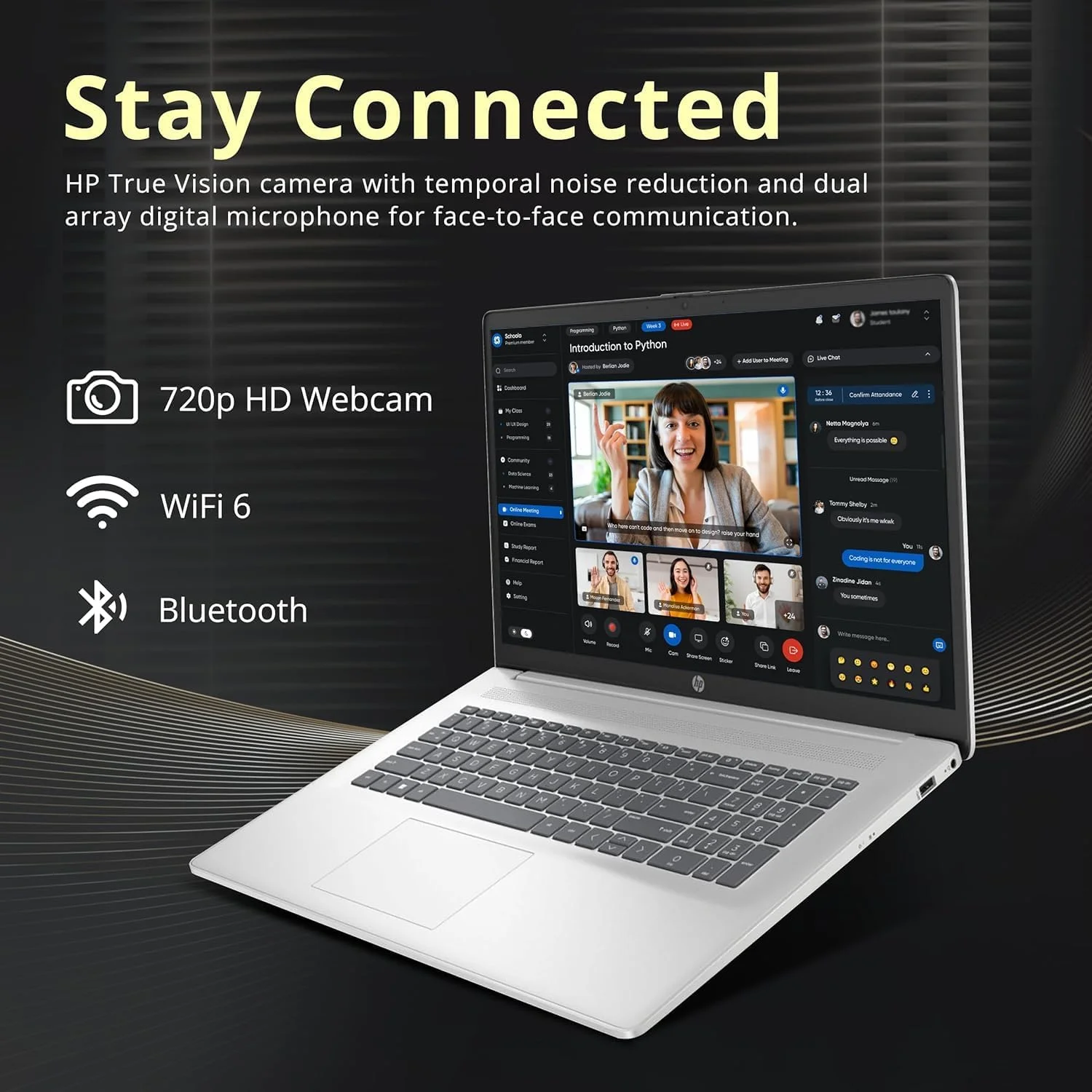 HP 17.3" FHD Laptop for Business and Students - with Office Lifetime License, AMD Ryzen 5 7430U, Wi-Fi 6, Windows 11 Pro (32GB RAM | 1TB SSD)