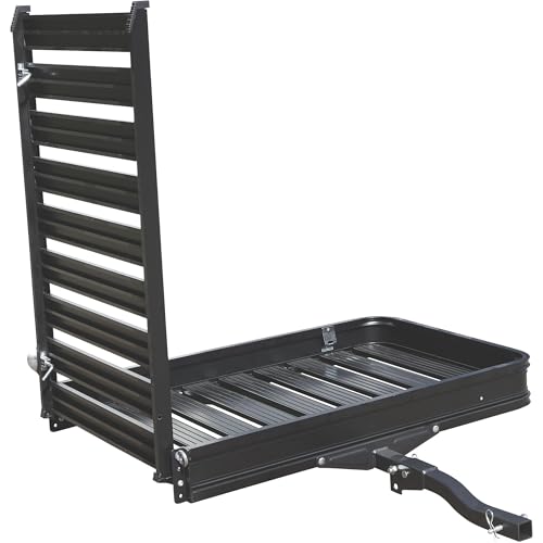 Ultra-Tow Aluminum Hitch Cargo Carrier with Ramp - 500-Lb. Capacity, Black, 60in. x 30in. x 4in.