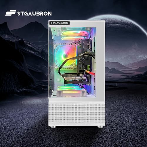 STGAubron Gaming Desktop PC,Radeon RX 580 16G GDDR5,Intel Core i7-6700 up to 4.0G,32G DDR4,2T SSD,600M WiFi,BT 5.0,RGB Fan x 3,RGB Keyboard&Mouse,RGB Mouse Pad,RGB BT Sound Bar,W10H64
