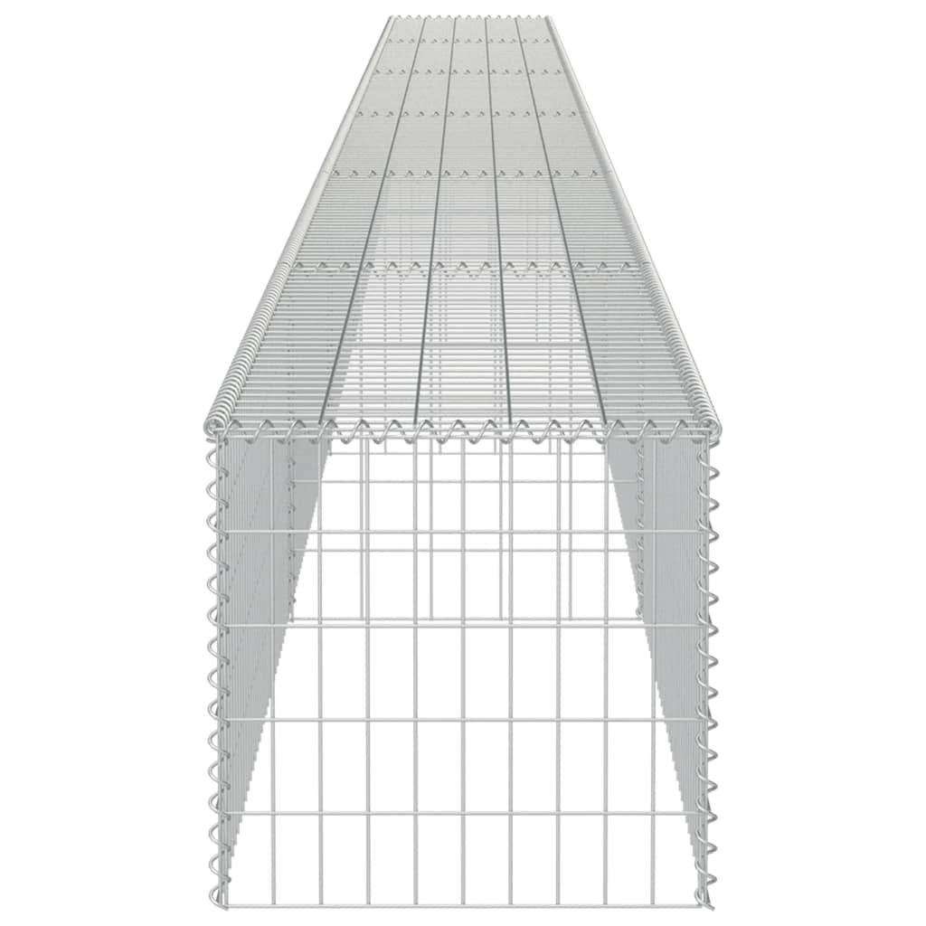 vidaXL Gabion Wall with Covers Galvanized Steel 354x22x19.7x22x19.7x22