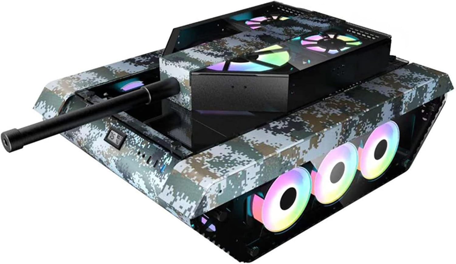 EEKBNEJQ Tank Computer Case Gaming Tank Pc case Mid-Tower ATX Case,E-Sports Game Chassis, Supports E-ATX ATX M-ATX MIN-ATX Size Motherboard, Supports air-Cooled and Water-Cooled Heat Dissipation