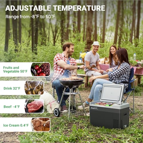 F40C4TMP Portable Refrigerator Freezer 12V Car Freezer Refrigerator (-7.6℉~50℉) with 12/24V DC Portable Car Fridge for Truck, RV, Boat, Camping, Travel and Gift