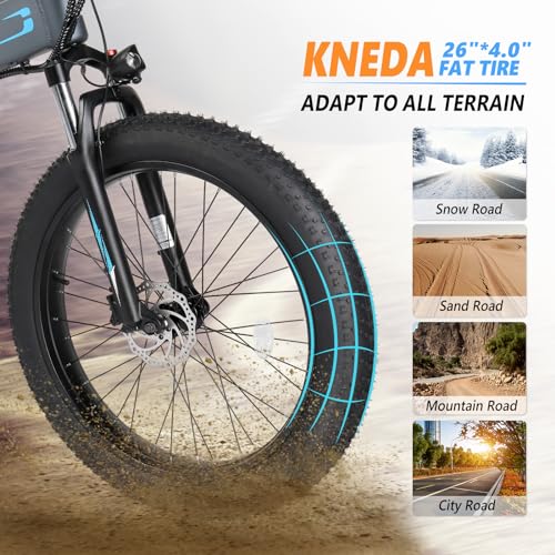 PEXMOR Electric Bike for Adults, 750W(Peak 1000W) 30MPH | Full Suspension Ebike, 60+ Miles 48V 12AH Removable Battery, 26" Fat Tire Foldable Mountain Commuter Electric Bicycle 21 Speed, UL2849