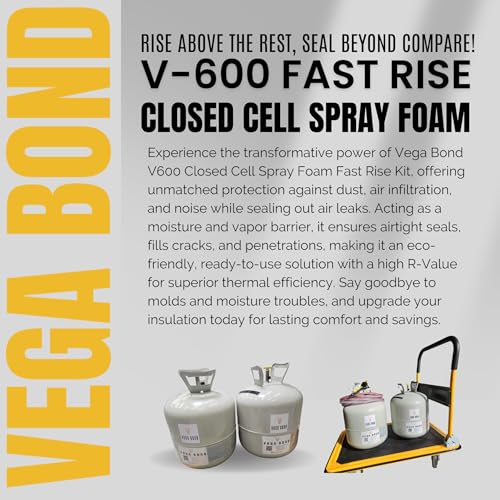 Vega Bond V600 Closed Cell Spray Foam Insulation Kit. 2 Part Foam Sealant 600 BF Coverage Per Kit (Set of 5 Kits)
