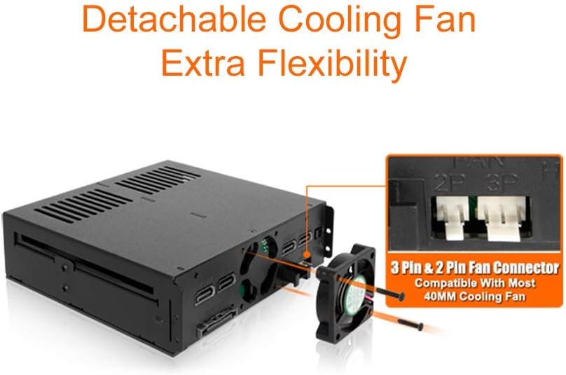 ICY DOCK 4 Bay 2.5 SAS/SATA HDD & SSD Hot Swap Cage for External 5.25 Bay | ExpressCage MB324SP-B