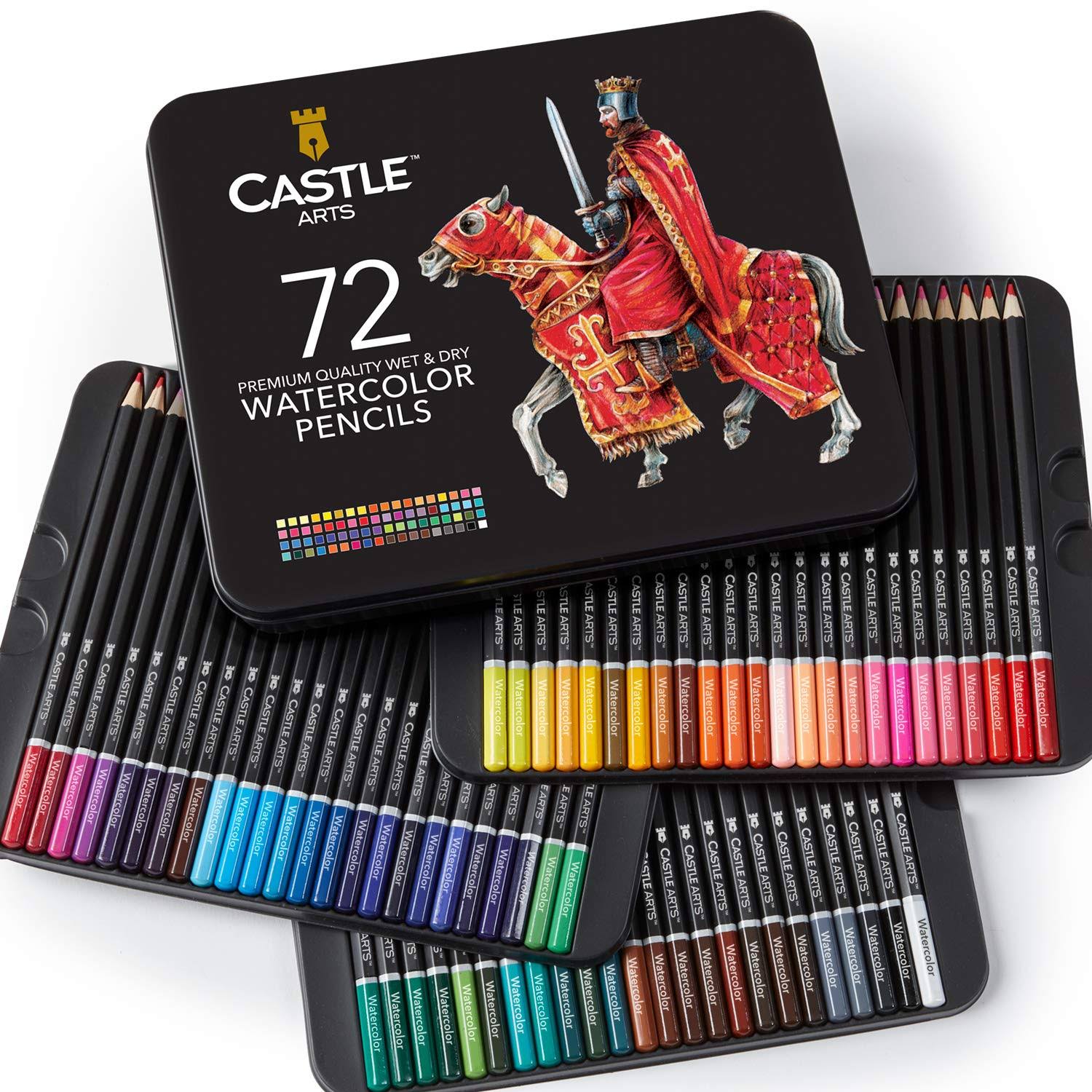 Castle Art Supplies 72 Watercolor Pencils Set for Adults and Professionals