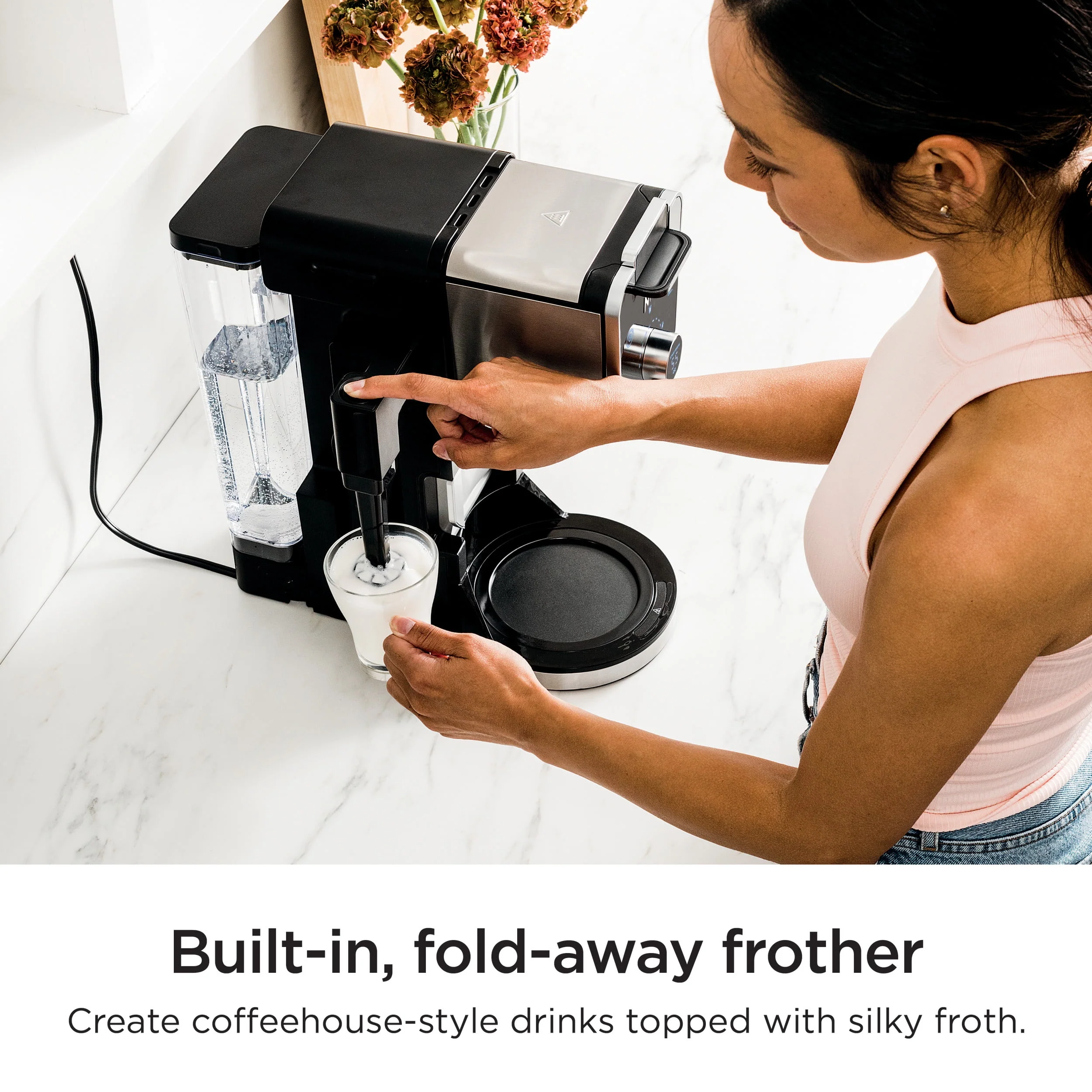 Ninja® CFP300 DualBrew Specialty Coffee System, Single-Serve, K-Cup Pod Compatible, 12-Cup Drip Coffee Maker, Glass Carafe