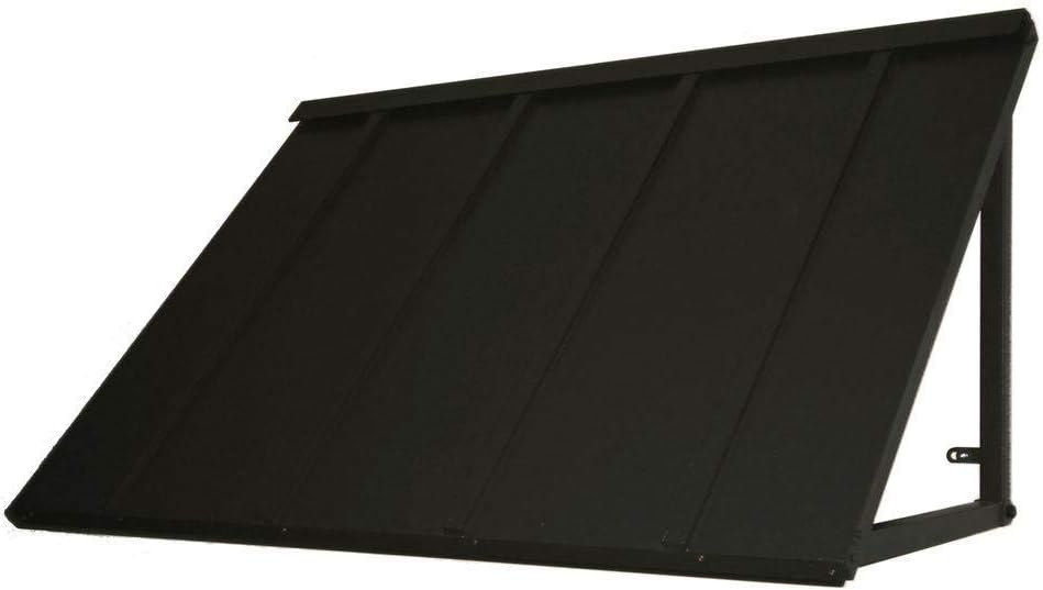 Awntech 6 ft. Houstonian Standing Seam Metal Door/Window Awning Fixed Outdoor Canopy 80 Inch W x 24 Inch Proj, Black