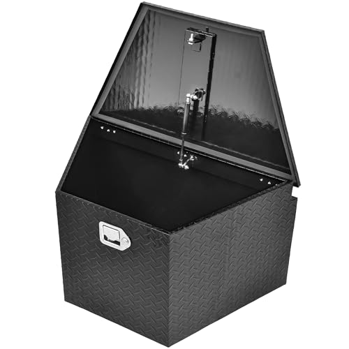 YITAMOTOR 33 Inch Trailer Tongue Boxes, Heavy Duty Aluminum Trailer Tool Box, Diamond Plate Storage Box, Waterproof Trailer Box for Pick Up Truck Bed, RV Trailer with Lock and Keys