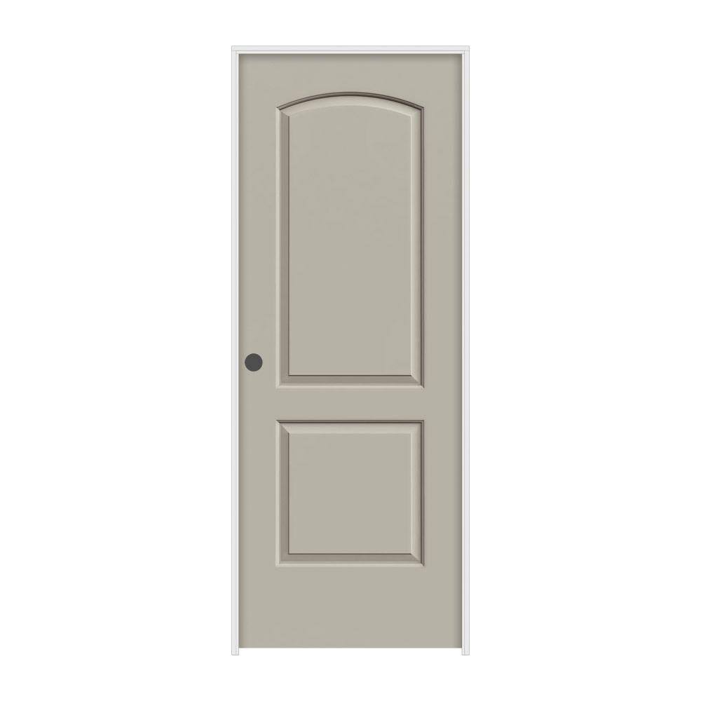 JELD-WEN 24 in. x 80 in. Continental Desert Sand Painted Right-Hand Smooth Molded Composite MDF Single Prehung Interior Door