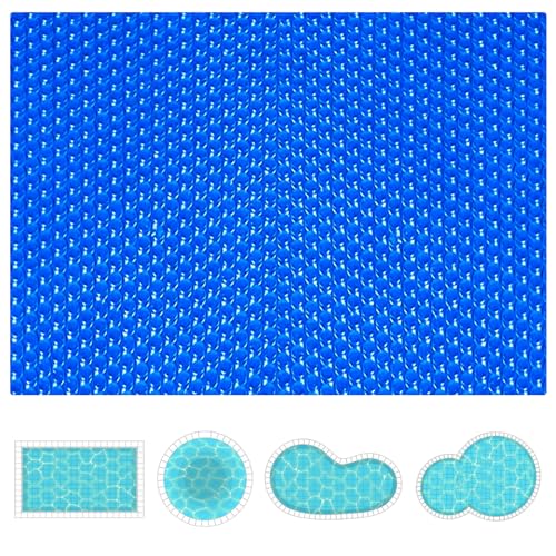 Evoio Solar Pool Covers, 12 x 24 Foot Solar Pool Blankets for Inground Above Ground Rectangular Swimming Pools, Heavy-Duty Floating Bubble Pool Hot Tub Spa Solar Covers Thermal Blanket (12 x 24 Ft)