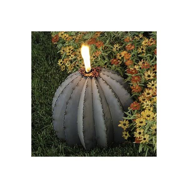 Desert Steel Golden Barrel Cactus Torch - Large