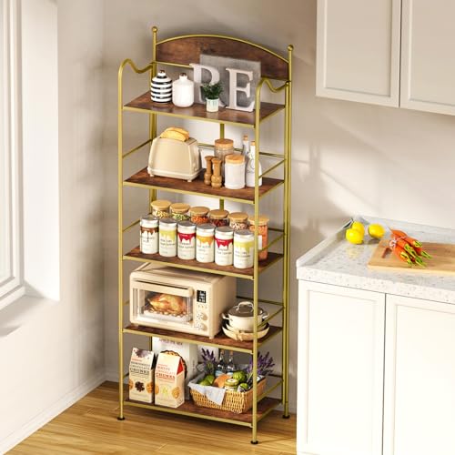 Folding Bookshelf No Assembly, 5 Shelf Black Folding Bookcase, Industrial Tall Metal Collapsible Corner Book Shelf with Storage Shelves for Bedroom, Living Room, Home Office Organization