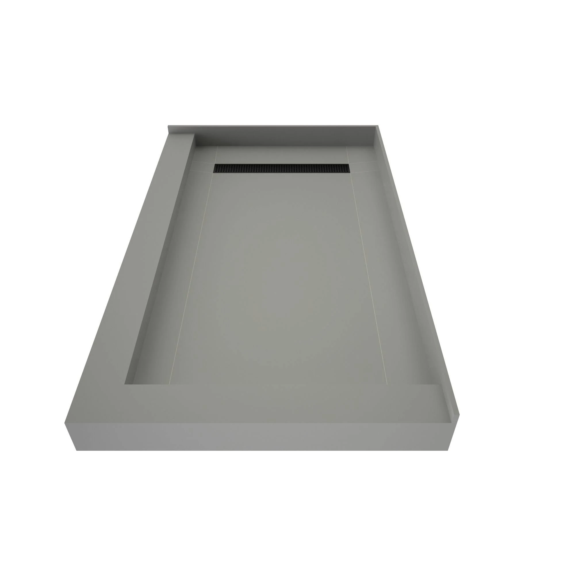 Tile Redi Double Threshold Shower Base with Designer Grate, Bronze