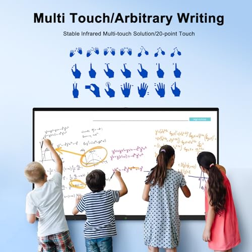 85″ Smart Board, 4K UHD Touchscreen Electronic White Board Built in Ultra High Definition Camera Android 13 Open App Ecosystem, Interactive Whiteboard for for Business Office Classroom Home