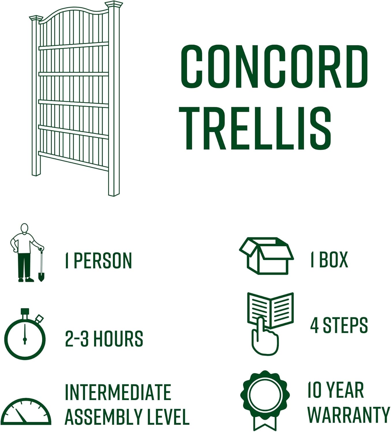 Concord 54"W x 90"H Composite Vinyl Trellis