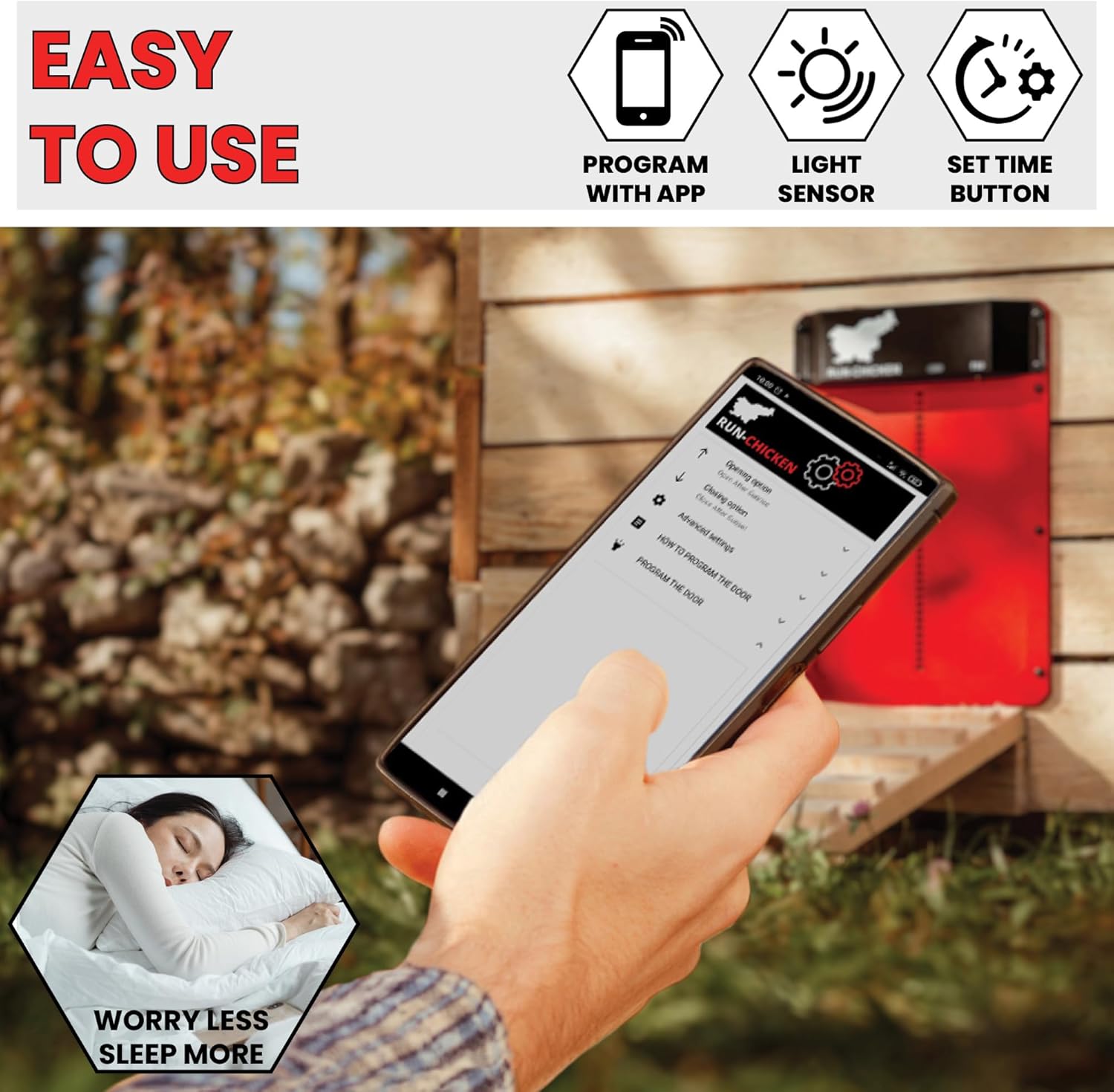 Run Chicken Door Model T50 (Red)