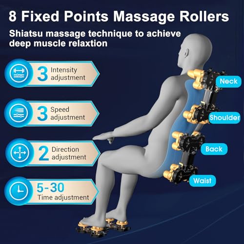 Artist hand Massage Chair Full Body, Zero Gravity Massage Chair Shiatsu Massage Recliner with 5 Auto Modes, Back & Upper Legs Heating, Bluetooth Speakers, Calfrest Extension, Airbags, Foot Rollers