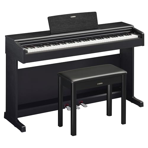 Yamaha Arius, 88-Key Weighted Action Digital Beginner and Intermediate Players, Dynamic Response, Grand Piano Sound, 3-Pedal Unit, Upright Design, Bench Included, Dark Rosewood (YDP105R)