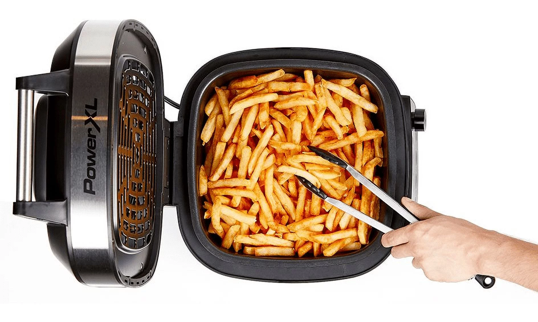 PowerXL Grill Air Fryer Combo 12-in-1 Indoor Grill, Air Fryer, Slow Cooker, Roast, Bake, 1550-Watts, Stainless Steel Finish