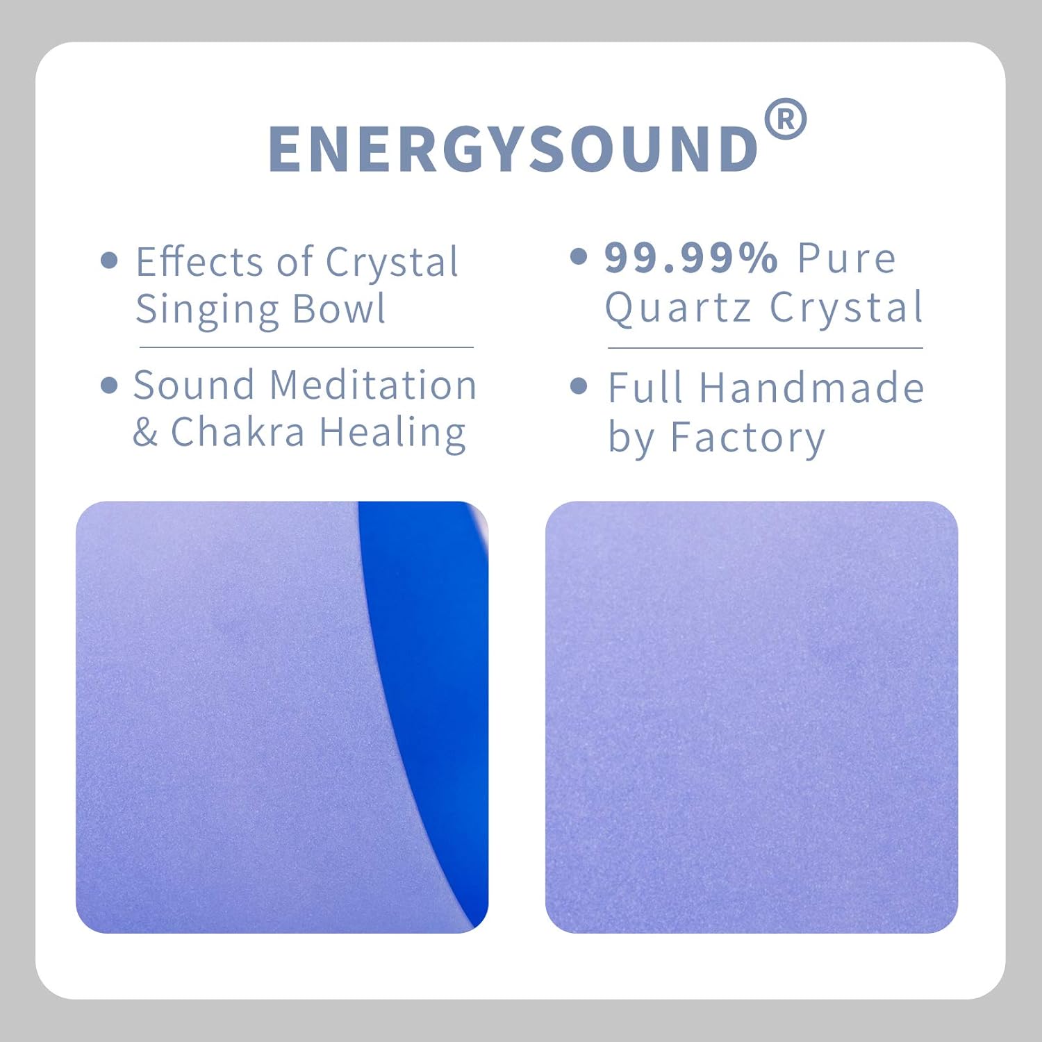 432Hz Perfect Pitch G Note Throat Chakra Blue Colored Frosted Quartz Crystal Singing Bowl 10 inch with Heavy Duty Case Bag mallet & o-ring included