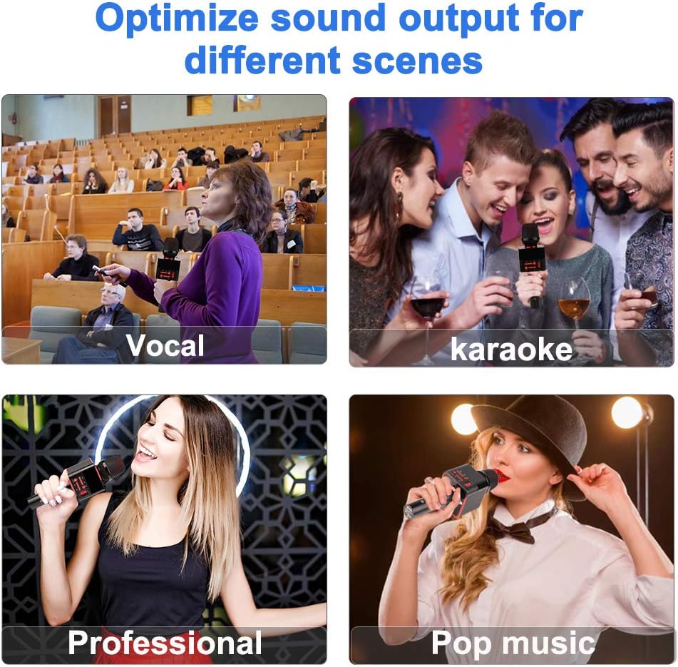 2049 X50 12w Cardioid Dynamic Karaoke Microphone, Handheld Wireless Bluetooth Karaoke Systems Karaoke Machine for Home/Outdoor/Party/Classroom/Wedding/Car Compatible with Smart phone/PC/Mp3/Mp4/TV